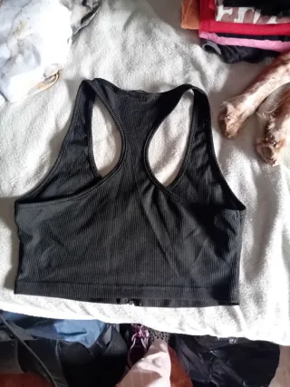 Top SHEIN cremallera frontal negro talla XS