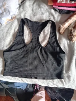 Top SHEIN cremallera frontal negro talla XS