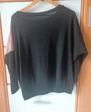 Sudadera Vintage Manga Murciélago Estampado Mujer