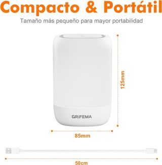 GRIFEMA Lámpara de Mesa Recargable para Dormitorio