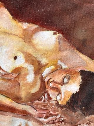 Quadro olio su tela con figura femminile