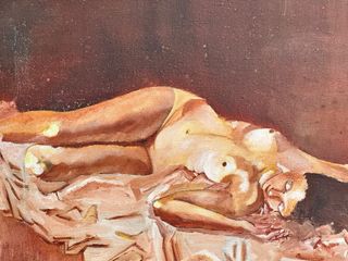 Quadro olio su tela con figura femminile