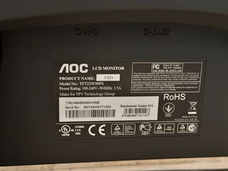 Monitor PC AOC F22+ 22” Full HD con Scatola e Cavi