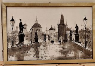 Dipinto Ponte Carlo Praga