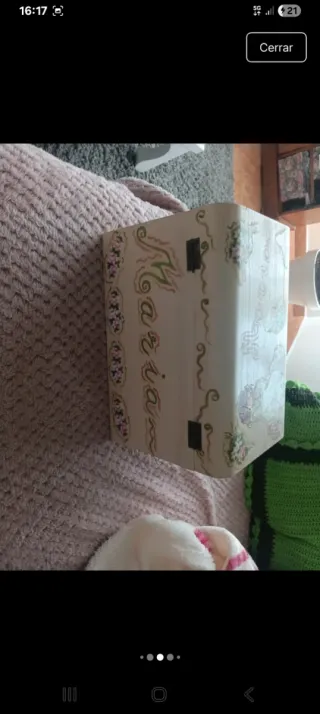 Caja de madera decorada comunión