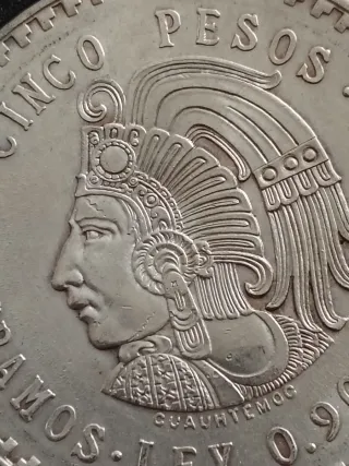 5 Pesos Mexicanos 1947 Plata