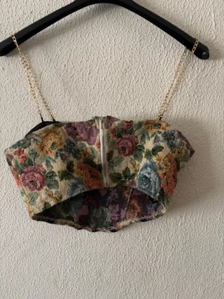 Corsé Estilo Tapicería Floral Talla M