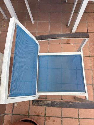 Conjunto Mesa y Sillas Exterior Azul