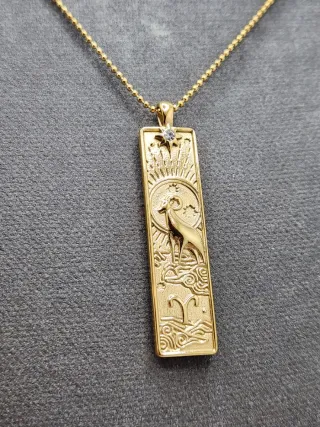 Colgante Aries Acero Chapado Oro