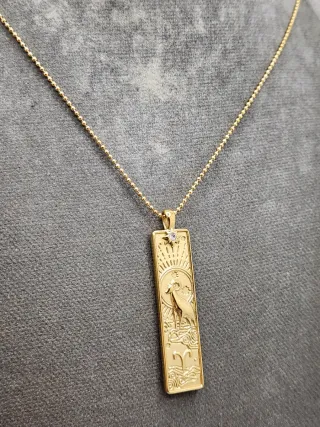 Colgante Aries Acero Chapado Oro