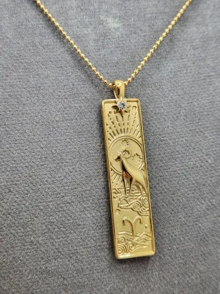 Colgante Aries Acero Chapado Oro