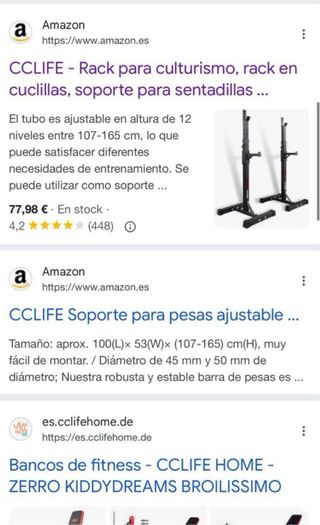 Soportes Pesas CCLIFE Fitness (2 Unidades)