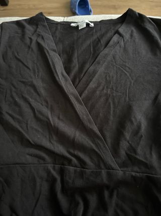 Top negro manga corta