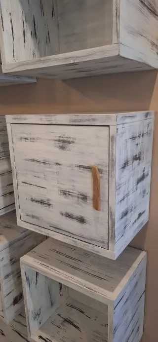 Mueble de salón madera blanco y marrón