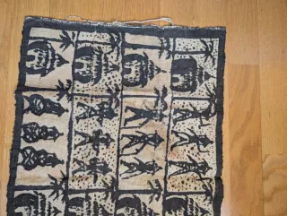 Tapiz étnico beige y negro