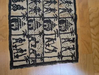 Tapiz étnico beige y negro