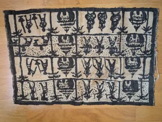 Tapiz étnico beige y negro