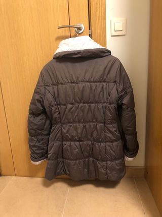 Chaquetón marrón con cinturón t. 48