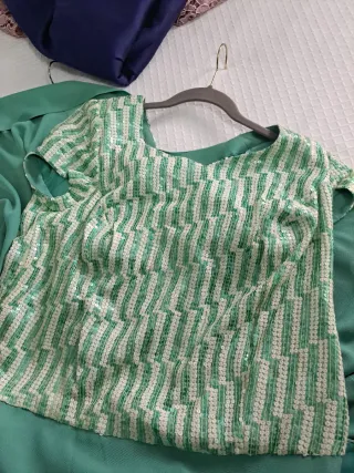 Vestido largo verde con estampado