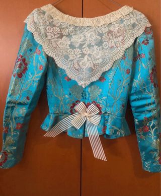 Traje de Fallera Azul y Rojo