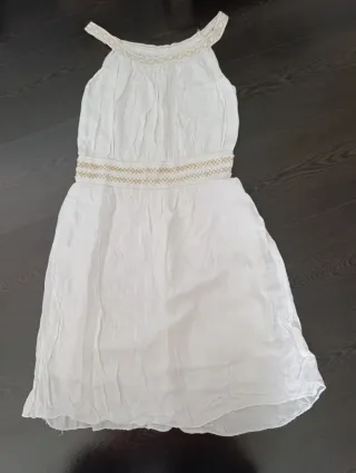 Vestido blanco estilo ibicenco, ideal playa