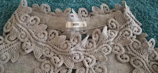 Camiseta gris mujer encaje