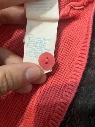 Cardigan corallo 100% cotone tg 12/18 mesi