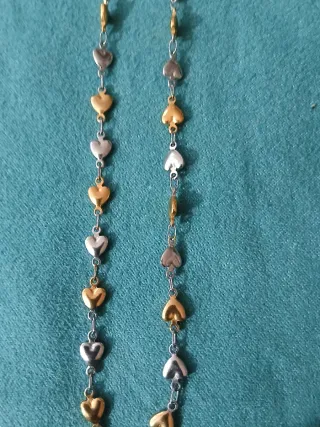 Conjunto Collar y Pulsera Corazones