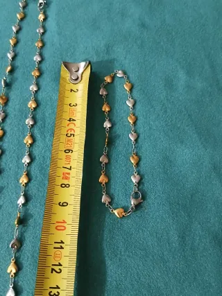 Conjunto Collar y Pulsera Corazones