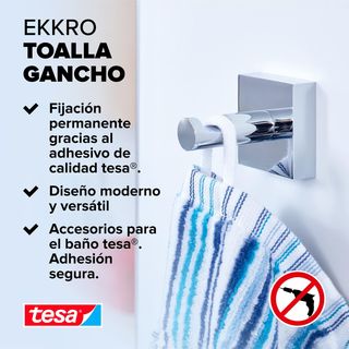 tesa Ekkro Percha de toallas, de metal cromado bri