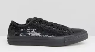 Converse Lentejuelas Negras Talla 36.5