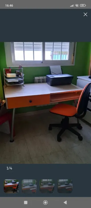Escritorio con cajón extraíble y silla