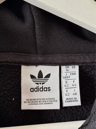 Sudadera crop Adidas negra T. UK 16 (L)