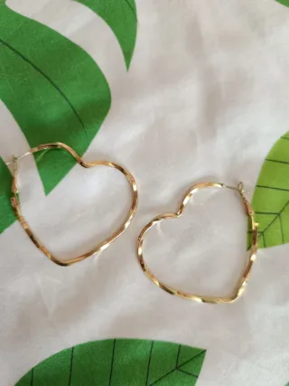 Pendientes Aro Corazón Dorados