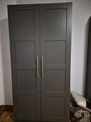 Armario negro con detalles dorados