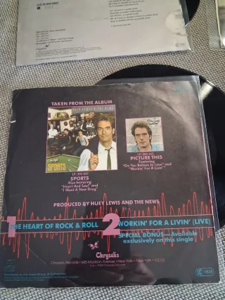 Huey Lewis & The News lote 4 discos single vinilo