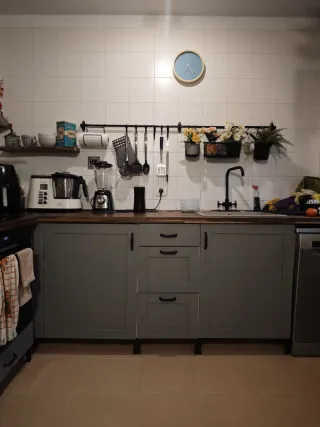 Módulos Cocina Ikea Gris Madera