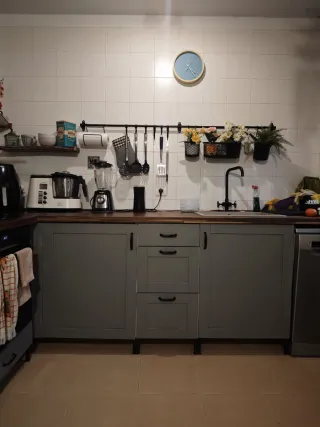 Módulos Cocina Ikea Gris Madera