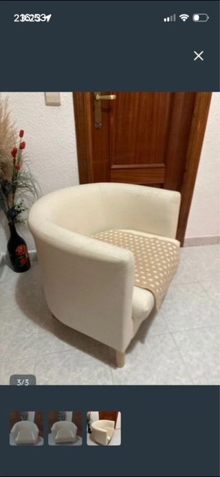 Sillón moderno tela y madera miy comodo