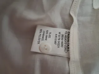 Camisa Lino y Gasa Beige/Blanca