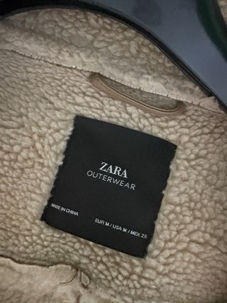 Chaqueta Biker Zara Marrón Borreguito