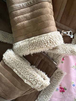 Chaqueta Biker Zara Marrón Borreguito