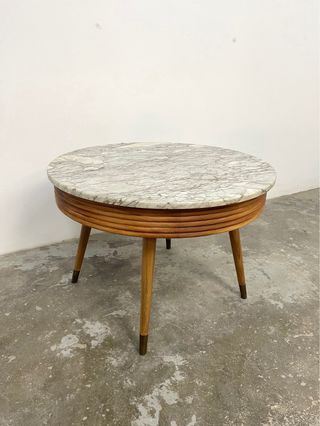 Mesa centro madera y mármol