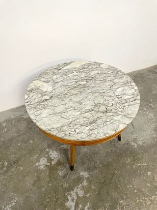 Mesa centro madera y mármol