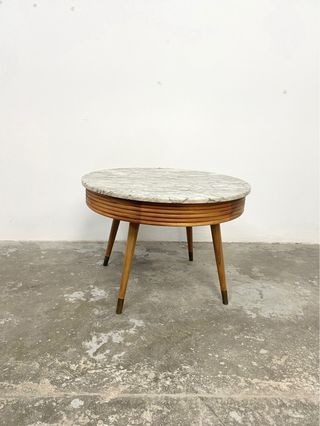 Mesa centro madera y mármol