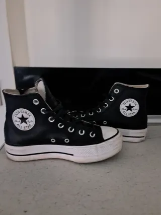 Converse Piel Negra Mujer Talla 37