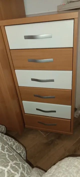 Sinfonier 6 cajones madera y blanco