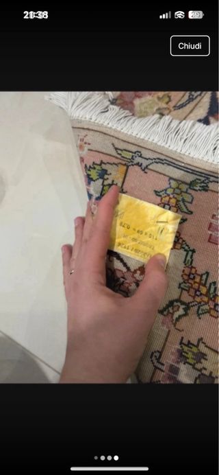 Tappeto Tabriz lana e seta  beige e rosa