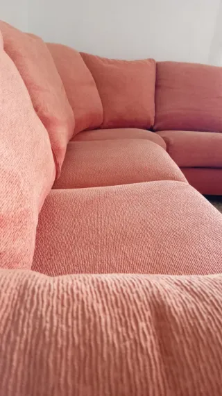 Tresillo rinconera tapizado granate