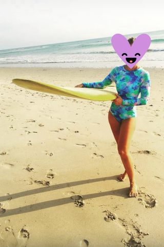 Longboard Surf 9.0 (HAUT surfboards) with leash